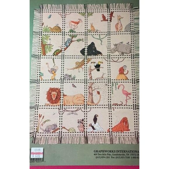 Afghan Safari II Cross Stitch Pattern Book Graphworks International Vol. 17 Anim - Picture 2 of 4